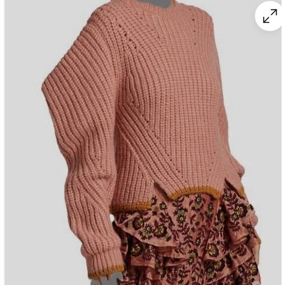 Ulla Johnson Lorena Alpaca Chunky Knit Sweater Pink Rosewood- Size M Cozy Luxe - Picture 14 of 16